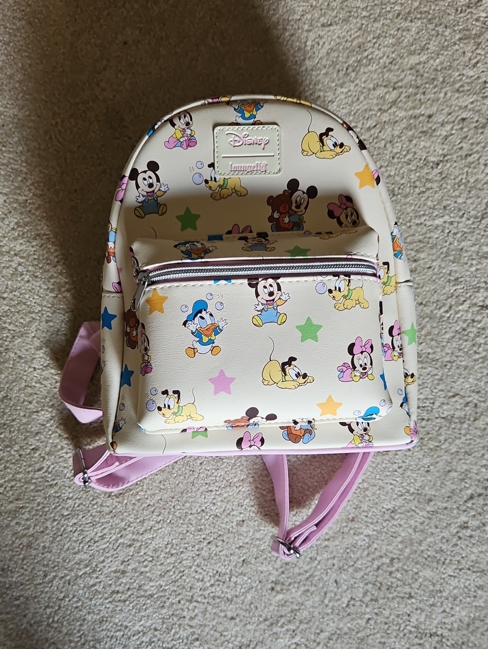 Loungefly Cream Mini Backpack with Pastel Character Stars